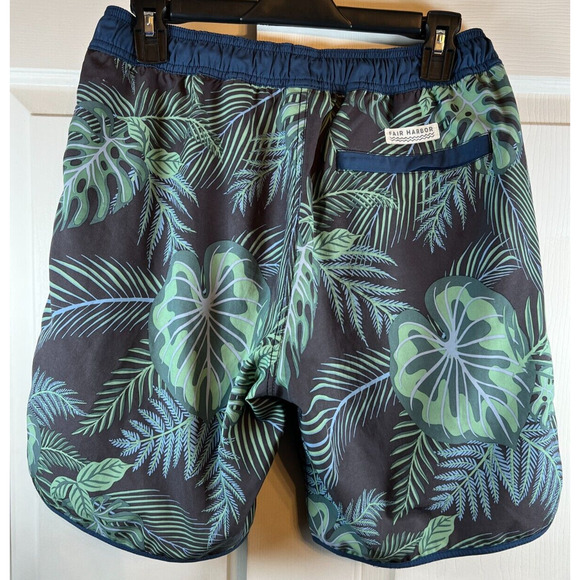 Mens Fair Harbour The Anchor Lined Swim Shorts Trunks Palm Print Size Small - Picture 2 of 5